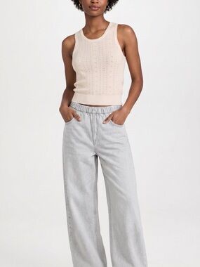 Zara Kids Fluid Jogger Jeans 13-14 164 Light Wash Wide Leg NWT